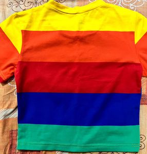 Rainbow Striped Crop Top