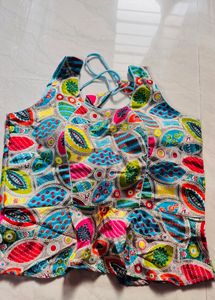 Vibrant Geometric Print Blouse