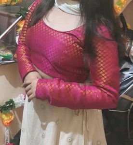 Pink Brocade Blouse