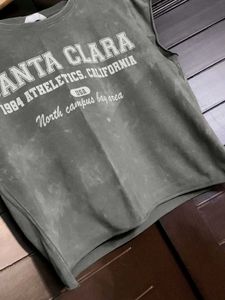 Ginger Wash Green Santa Clara Graphic Crop T-Shirt