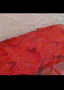 Vibrant Red Bandhani fabric