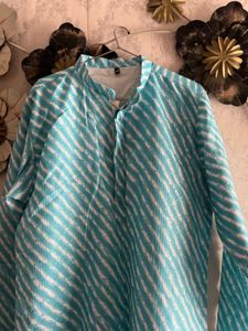 Aqua Blue Striped Kurta