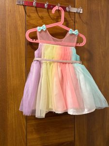 Rainbow Tulle Dress with Bows