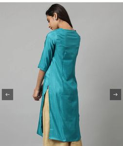 Teal Embellished Kurta