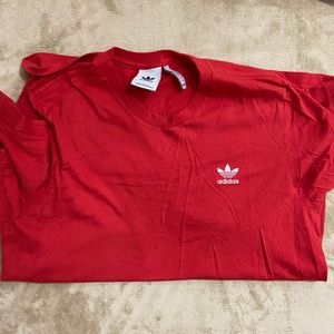 Unisex Red Adidas T-Shirt