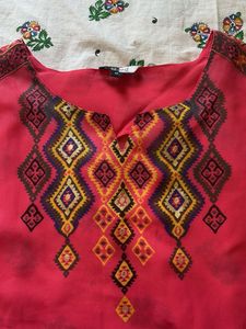 Vibrant Ethnic Kaftan Top