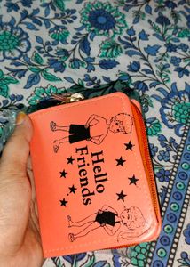 Brand new Cute Orange "Hello Friends" Wallet