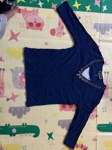 Elegant Navy Blue Embellished Top