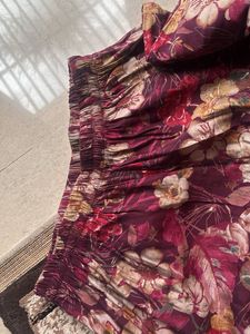 Maroon Floral Print co-ord kurta Set