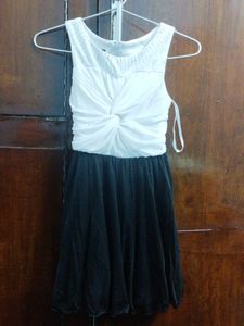 Elegant White & Black Party Dress