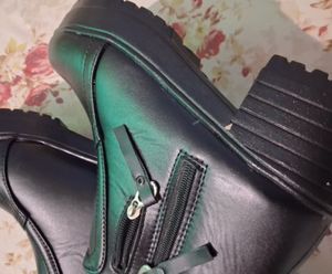 New Black Platform Zipper Boots(never use)