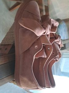 Bow Sneakers Suede Shoes
