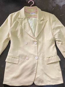 Yellow Double-Breasted Blazer