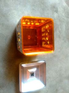 Decorative Silver and Orange Jewel Box