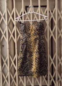 Leopard Print Strapless Mini Dress