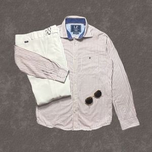 Louis Philippe Men's Striped Shirt