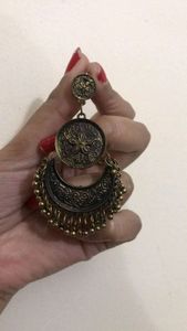 Golden Boho Oxidised jhumka