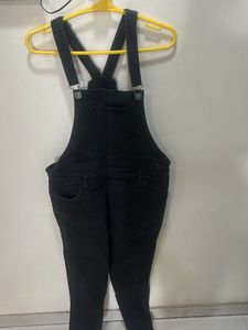 Black Denim Dungree Overalls for Women