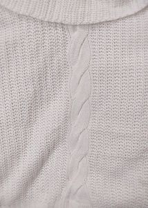 White Woolen Turtleneck Crop Top