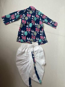 Kids Printed Kurta Dhoti Set