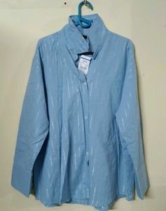 Light Blue Striped Button-Up Shirt