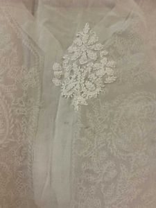 White Chikankari short  Kurti