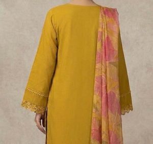 Fully Embroidered Yellow Kurta Set