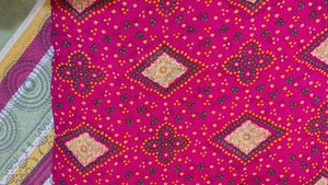 Pink Bandhani Saree