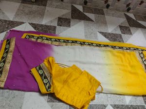 Beautiful Ombre Saree with Embellishments