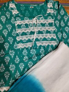 Women Kurti Trouser And Dupatta Set