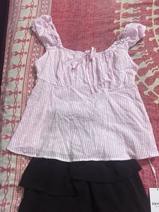 Cute Pink &amp; Black Outfit Set