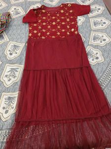Embellished Red Blouse