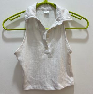 SSS Ribbed Collared Tank Top