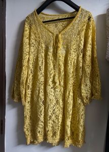 Yellow Lace Kurta