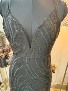 Black Sequin Cocktail Dress