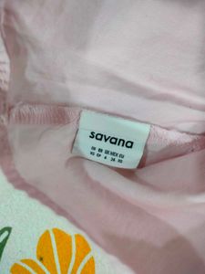Savana Cute Pink Puff Sleeve Peplum Top