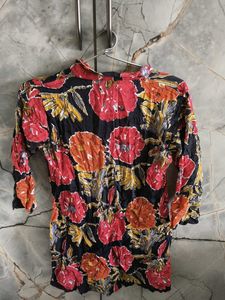 Boho Floral Print Kurta Top