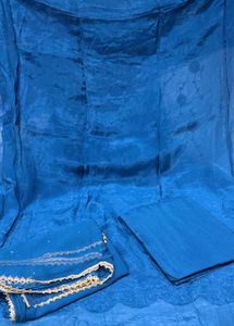 New Elegant Blue Embroidered  handwork Kurta Set