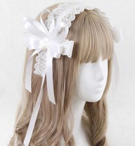 ♡ Lolita Kawaii White Lace Headdress Head