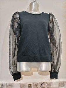 🔥BUY 1, GET 1 FREE🔥 Sheer Sleeve Black Top