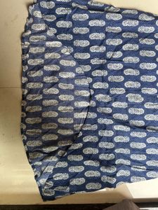 Blue Paisley Print Sleeveless Kurta