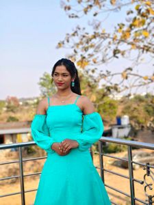 Elegant Teal Off-Shoulder Gown