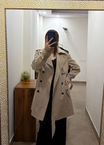 AYA MORIE CLASSIC BEIGE DRAPED TRENCH COAT