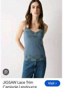 Light Blue Lace Trim Camisole