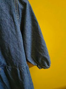 Denim Tie-Up Mini Dress
