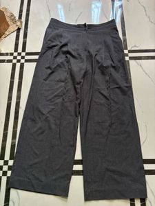 Women's Grey Wide-Leg Trousers