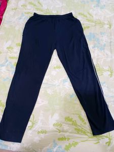 Navy Track Pants with White Stripe