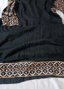 Embroidered Ethnic Kurta Dress black