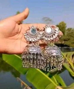 Beautiful pair of silver-tone Silver Jhumka