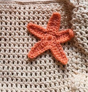 price drop Crochet Mesh Bag with Starfish Accent